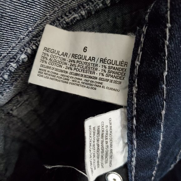 Nine West Women's Embellsished Stretch Denim Boot Cut Blue Jeans Size 6 - Picture 7 of 11